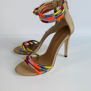 Multi Color Ankle Strap Heels Size 8 1/2